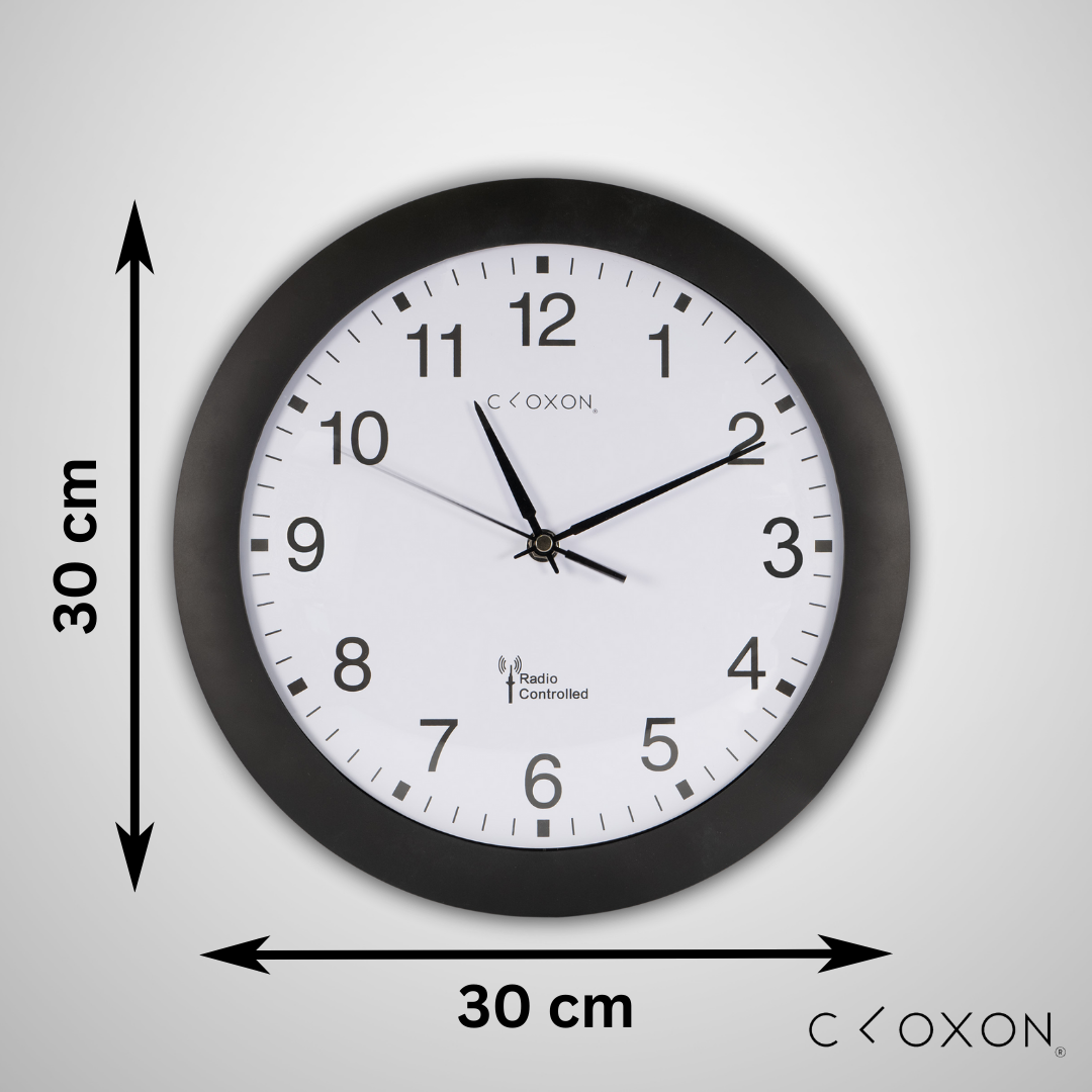 CLOXON Funkwanduhr 30 cm schwarz