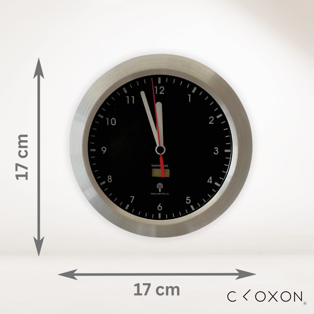 CLOXON Badezimmer Funkuhr mit Temperaturanzeige und Saugnäpfen