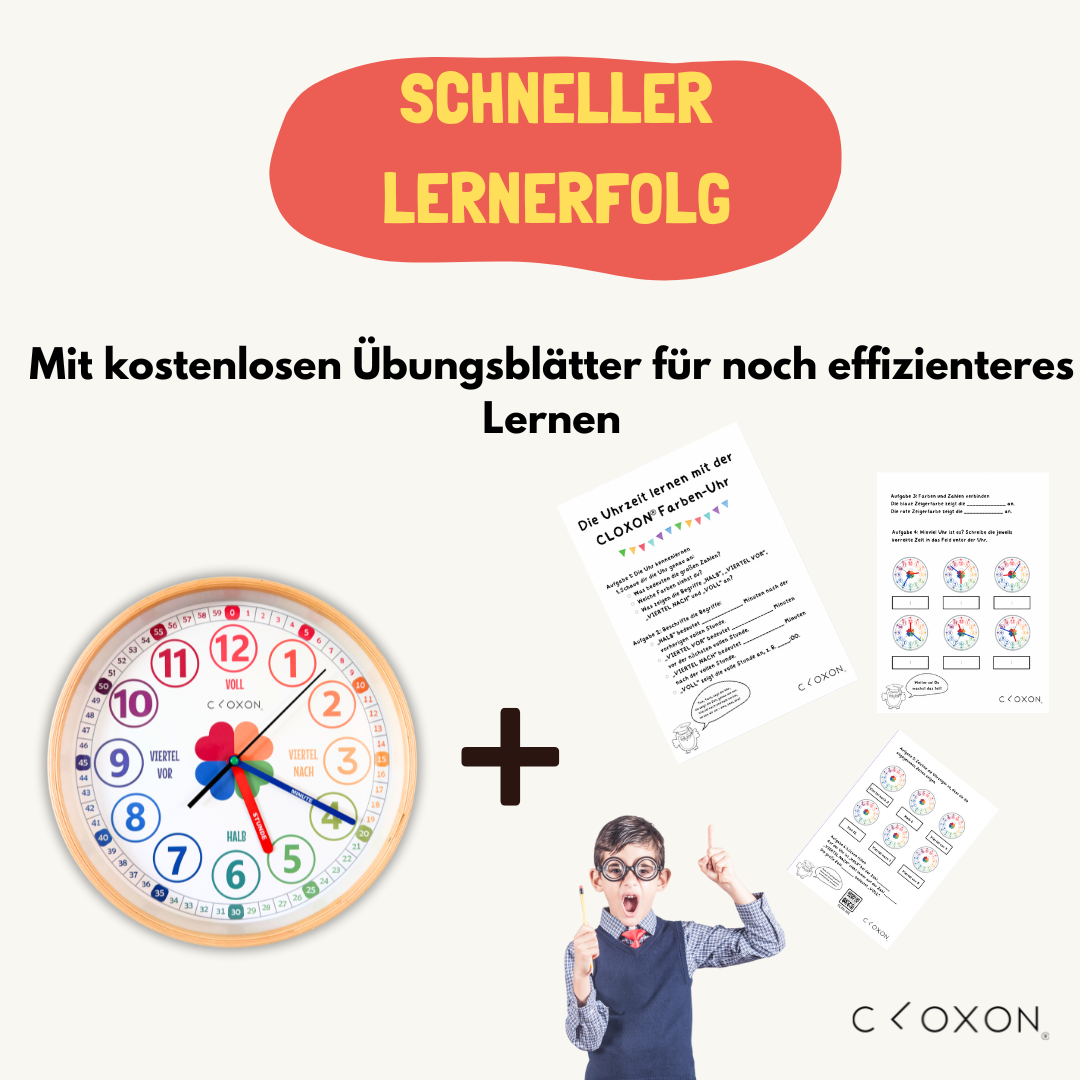 CLOXON Kinderuhr zum Lernen der Uhrzeit