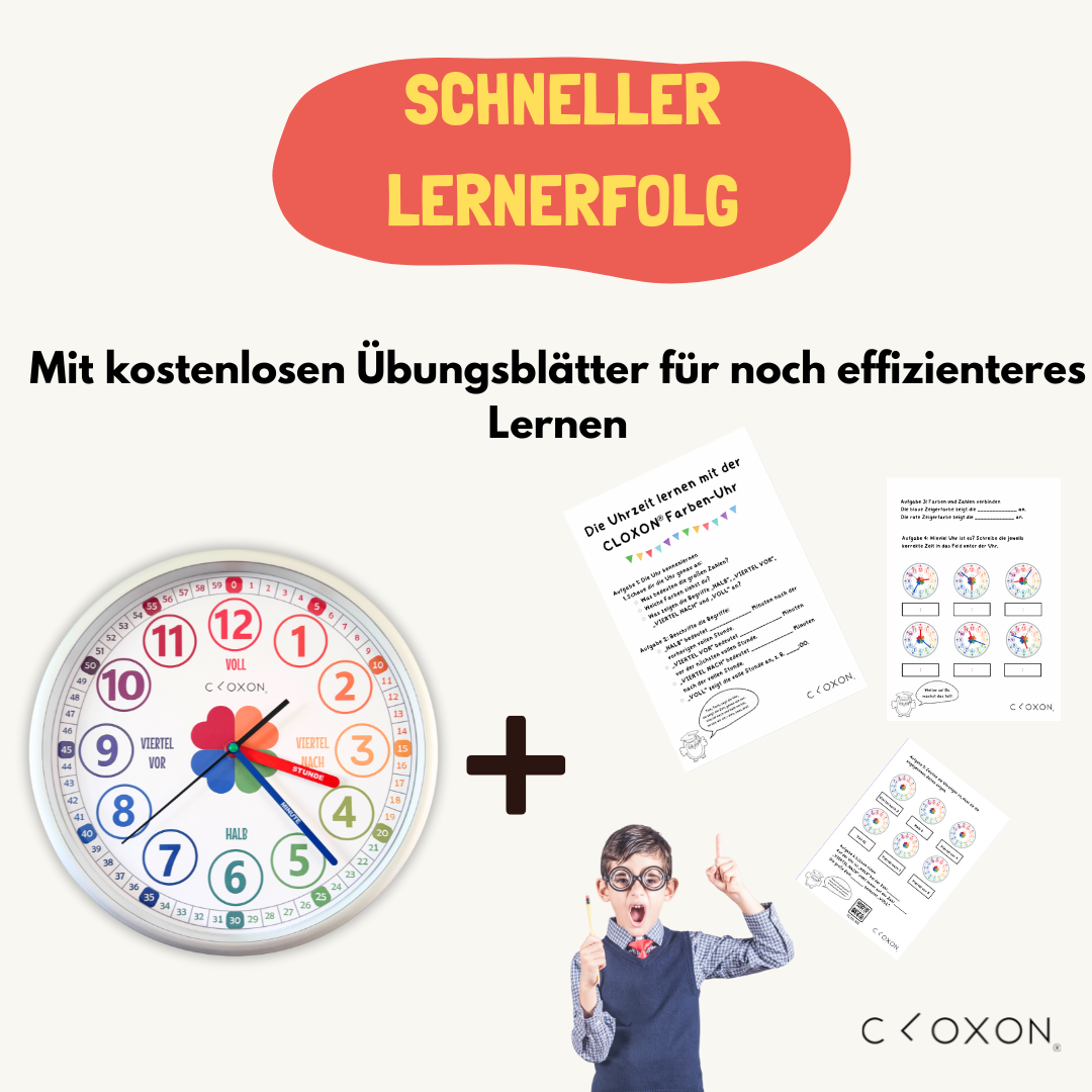 CLOXON Kinderuhr zum Lernen der Uhrzeit