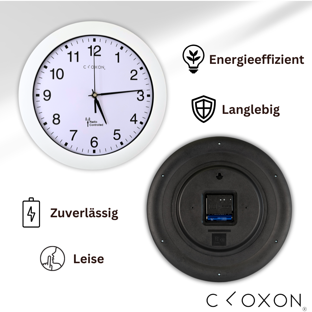 CLOXON Funkwanduhr 30 cm weiss