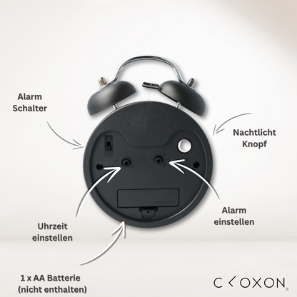 CLOXON Doppelglockenwecker Retro Design