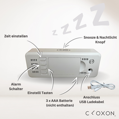 CLOXON LED Wecker mit USB-Ladeanschluss