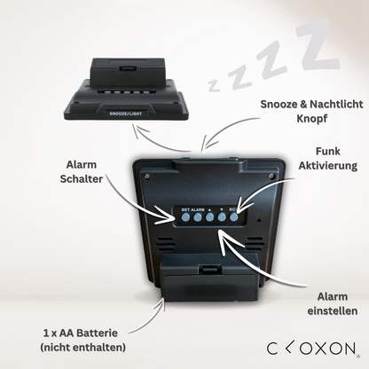 CLOXON Digitaler Funkwecker schwarz