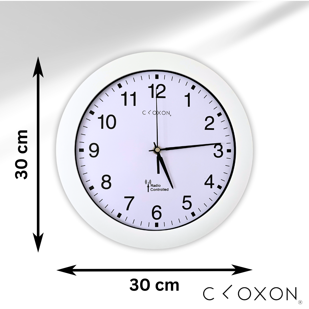 CLOXON Funkwanduhr 30cm weiss